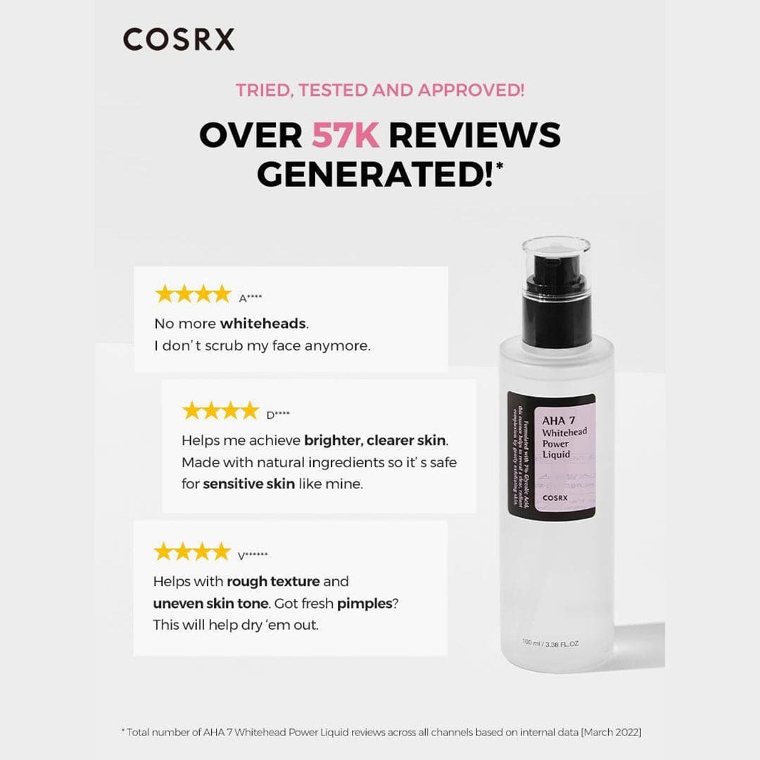 COSRX AHA 7 Whitehead Power Liquid Toner - Exfoliating & Brightening Formula for Clear, Glowing Skin