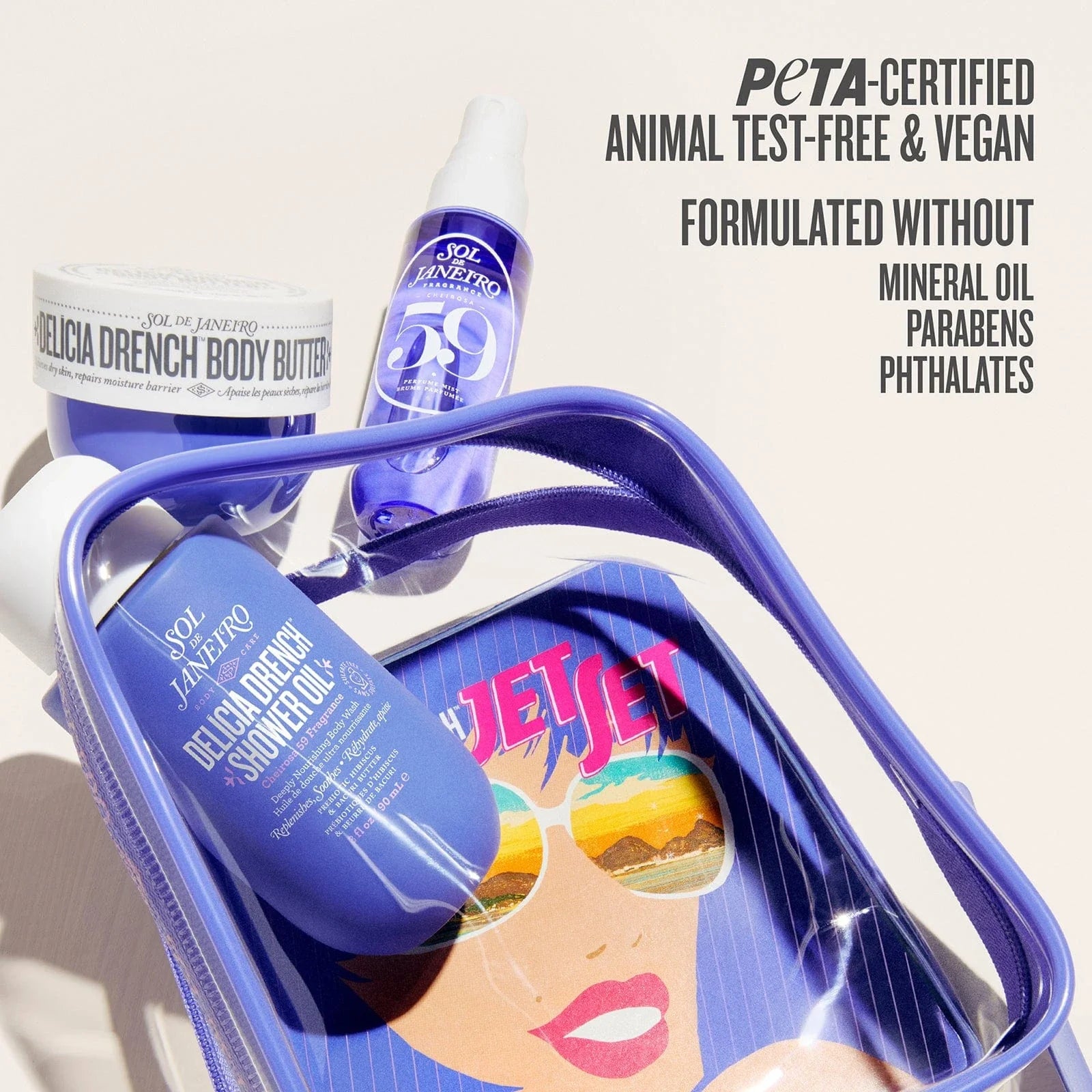 Delícia Drench™ Jet Set: Deeply Moisturizing Body Care Trio for Travel